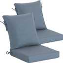 Goodgoods 20 x 42 Sunbrella Outdoor Patio Chair Cushion 2-Pack, Fade-Resistant & Water-Resistant Furniture Chair Cushions with 30D High-Resilience Foam for Dining Chairs, Spectrum Denim