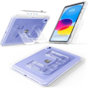 CCMAO Case for iPad (A16) 11th/10th Gen (2025/2022), Shockproof Protective Lightweight iPad Cover with Pencil Holder, Kickstand, Hard PC Back Cover, Cute Case for iPad 11/10, Transparent