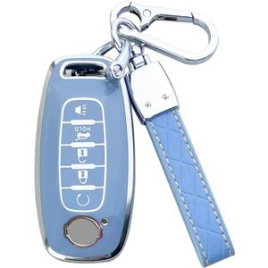 Key Fob Cover Case Compatible with Nissan Pathfinder Rogue Kicks Accessories (Blue)