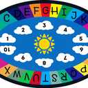 Genki Kids Oval Playroom Rug, ABC & Numbers Learning Carpet, 3'3"x4'11"