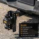 CAMMOO Adjustable Trailer Hitch, Tow Hitch Fits 2 inch Receiver, 6 inch Rise/Drop Hitch, 2" and 2-5/16" Ball Hitch, 20000 LBS GTW Truck Hitch with U-Shaped Alloy Steel Anti-Theft Pin, Black