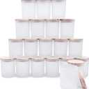 Thick Candle Jars for Making Candles 19 Pcs, 7 OZ Empty Jars with Wood Lids for Candle Making, Sample Container, Frosted White