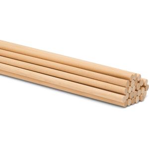 Wooden Dowel Rod, 1/4 Inch x 24 Inch Wood Dowels, Pack of 25 Wooden Dowels for Crafts, Unfinished Hardwood Wooden Dowels Rods, Strong Wood Rod Dowels for Crafting and DIYers