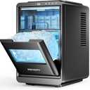 EUHOMY Crescent Ice Makers Countertop, 35Lbs/24H, 16Pcs in 12Mins, Auto Deep Cleaning, Timer, Portable Crescent Ice Maker Countertop with Crystal-Clear Ice Cubes for Home/Office/Party