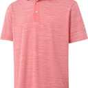 M MAELREG Golf Shirts for Men Dry Fit Short Sleeve Casual Performance Moisture Wicking Heather Pique Collared Polo Shirts (L)