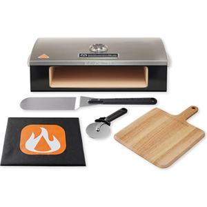 BakerStone Pizza Oven for Grill Top, 5-sided Pizza Stone Outdoor Pizza Oven Enamel Stainless Steel Pizza Stone Box Oven Grill for Garden Outside Backyard, Professional Series
