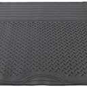 Waterproof Trunk Mat All Weather Cargo Liner 52" x 43" Universal Trimmable Tray Non Slip Interior Snow Rain Dust Rust Protection Heavy-Duty Black Rubber Rear Floor Carpet Cover Kids Dogs Pat Friendly