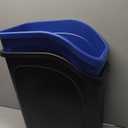 Rubbermaid Undercounter Small Trash Can, 2 Pack Blue and Black for Recycling/Waste, 9.4-Gallon, Fits under Sink/Desk/Cabinet for use in Kitchen/Bathroom/Office