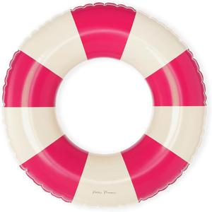 Petites Pommes Kids Pool Float for Toddlers - Durable Inner Tube, Handprinted Classic Striped Design Lake Floats, Soft Comfort Seaming, Packable Floats for Travel, Bright Red, 24 inch (24 IN (3-6 Years), CHERRY)