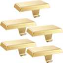 Sunshane 5 Pieces Christmas Stocking Holders Mantel Stocking Hanger Hooks Fireplace Mantle Metal Hang Bases for Xmas Party Decorations (Gold)