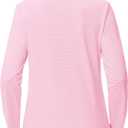 MAGCOMSEN Women's Quarter Zip Pullover Long Sleeve UPF 50+ Rashguard Golf Sun Protection Shirts Quick Dry Workout Tops (Pink, XL)