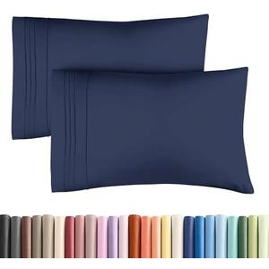 Queen Pillow Cases Set of 2 - Ultra Soft Hotel Quality Pillowcase Covers - Comfy Cozy Bedding for Women, Men, Kids & Teens - Machine Washable Pillow Protectors - 2 Pieces Set - Queen Size Navy Blue