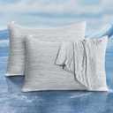 LUXEAR 2 Pack Cooling Pillow Cases King Size, Arc-Chill Q-Max > 0.5 for Hot Sleepers, Hair & Skin Friendly, Double-Sided, Machine Washable, Hidden Zipper, Gift for Women Men, 20x36, Gray
