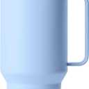 YETI Rambler 42 oz Tumbler with Handle and Straw Lid, Travel Mug Water Tumbler, Vacuum Insulated Cup with Handle, Stainless Steel, Big Sky Blue