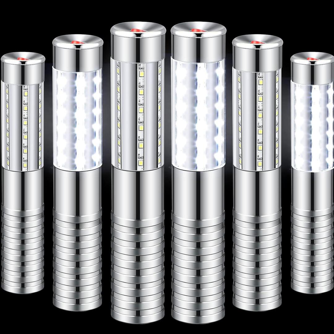 Tuanse LED Strobe Baton Light Bar Rechargeable LED Bottle Service Lights Reusable Champagne Bottle Handheld Light Topper for Bar Nightclub Concert Event Outdoor, 6 Pcs