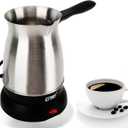 Yunir 600ML Electric Coffee Maker, 6 Cup Stainless Steel Coffee Pot, portable Anti Slip Coffee Maker Kettle for Brewing Coffee, Milk, Tea