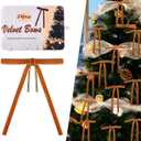 2 x Camel Velvet Bows for Christmas Tree 24 Pcs: Vintage Velvet Ribbon Bows for Tree Wreath Garland Gift Wrapping Decor - Small Christmas Tree Bows for Home Holiday Xmas Decoration (5"x7", 3/8" Width)