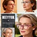 HEEYYOK 1.75 Round Reading Glasses For Women Round Readers Womens For Small Face Spring Hinges Ladies Colorful cheaters reading glasses 4Pack