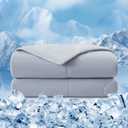 EMME Cooling Comforter Queen Size, Double Sided Cold Fabric Cooling Blanket for Hot Sleepers, Q-Max>0.45 Breathable Summer Quilt for Night Sweater, Lightweight Duvet Insert (Grey,90 x 90)