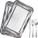 Stainless Steel Baking Sheet Pan Set of 2,11.6 x 15.6 inch Nonstick Bakeware Baking Sheet Toaster Oven Tray Pans Heavy Duty Cookie Sheets for Baking,Roasting,Kitchen