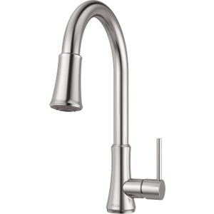 Pfister Pfirst Series Kitchen Faucet with Pull-Down Sprayer, Single Handle, High Arc, Stainless Steel Finish, G529PF2S (1 Pack)