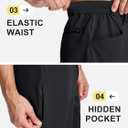 MAGCOMSEN Men's Lightweight Hiking Pants with 4 Pockets Water Resistant Quick Dry Fishing Travel Work Outddoor Pants (Black)