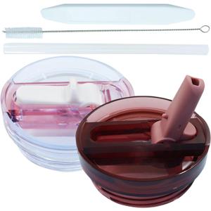 30 oz Tumbler Flip Straw Lid Replacement- Leak Proof & Spill Resistant Lid Compatible with Stanley H2.0 FlowState Tumbler Cup (Rose Quartz & Old Pink)