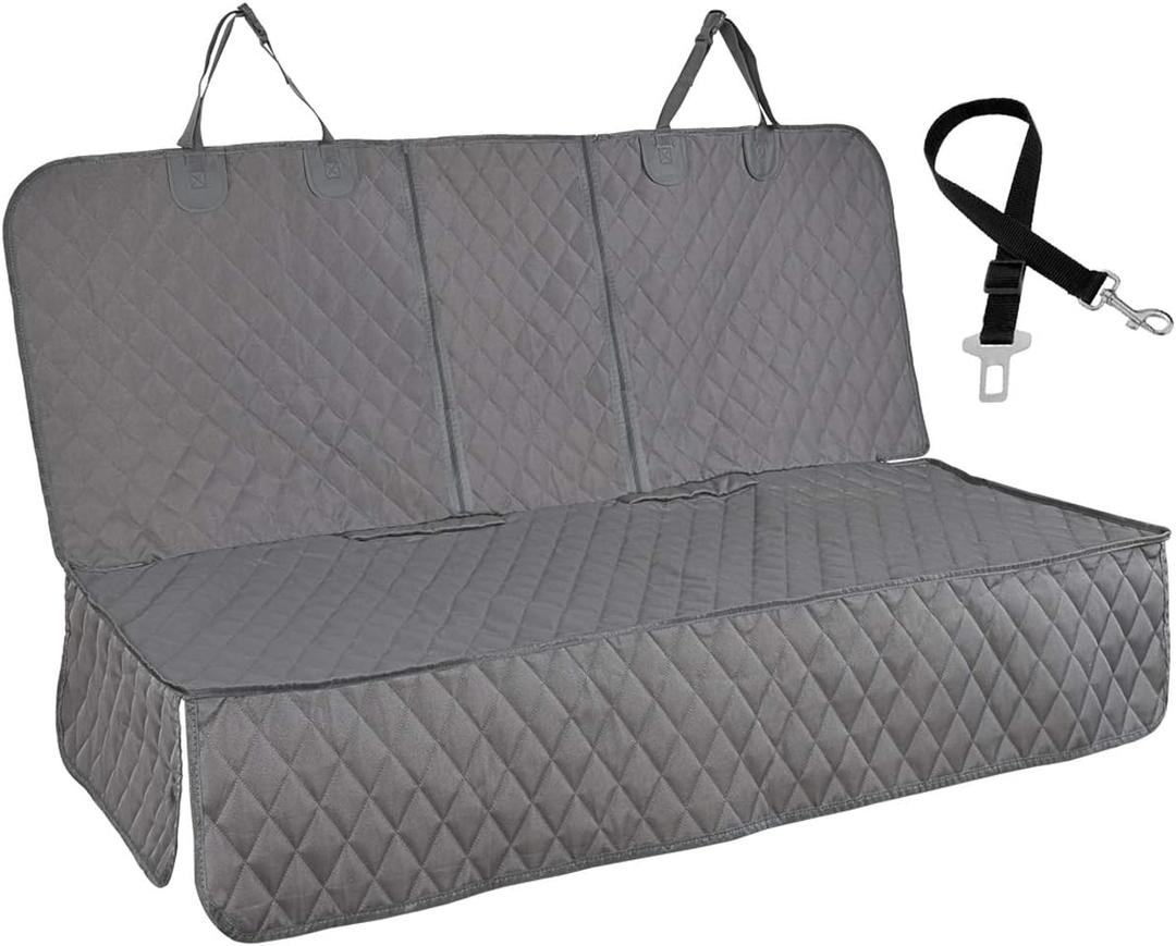 Honest Dog Car Seat Covers, Dog seat Cover with Side Flap for Cars, Trucks, and Suv's - Waterproof & Nonslip Pet Seat Cover for Backseat(Gray, 57W x 47L)