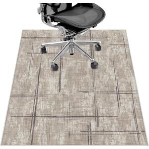 Office Chair Mat for Hardwood Floor&Tile Floor,36"X 48" Heavy Duty Desk Chair Mat for Hard Floors,Under Desk Rug for Rolling Computer Chair,Anti Slip,Low Pile Carpet Floor-Khaki