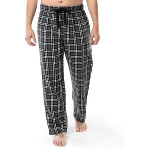 Fruit of the Loom Men's Soft Flannel Pajama Lounge Sleep Pant (Medium, Grey Plaid)
