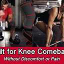 ATHLEDICT Knee Brace Compression Sleeve with Strap for Best Support & Pain Relief for Meniscus Tear, Arthritis, Running, Basketball, MCL, Jogging and Recovery for Men & Women (Black, Large)