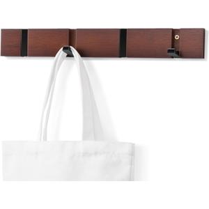 Coat Rack Wall Mount - 4 Hooks, Rustic Wood Coat Hook Racks Farmhouse Wall Coat Rack with Hooks for Coat Hat Towel Purse Robes Mudroom Bathroom Entryway (Brown)