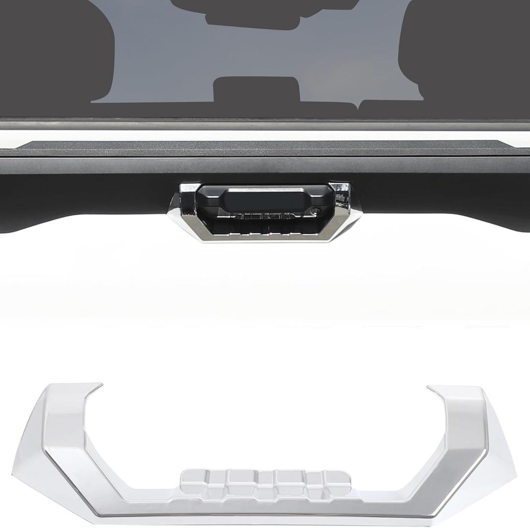 Aunginsy Car Tailgate Handle Cover Trim Compatible with Toyota Tundra 2022-2025 Pickup Rear Trunk Door Tail Gate Handle Lower Panel Scratch Protector Decorative Cover ABS Exterior Accessories, Chrome