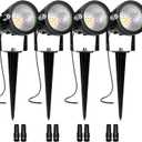 Low Voltage Landscape Lights, 10W 12/24V 2700K Warm White Landscape Lighting, IP65 Waterproof Outdoor LED Spotlight for Garden Yard Tree, 4 Pack with Connectors