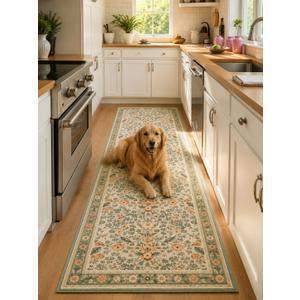 Washable Runner Rug 3x10 FT, Non Slip Hallway Runner Rug, Machine Washable Kitchen Runner, Pet Friendly Long Area Rug for Entryway, Corridor and Living Room