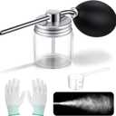 Qualirey 1 Pack Diatomaceous Round Food Grade Bulb Duster, Powder Duster About 2oz, Powder Dispenser, Home Applicator, Puffer Sprayer for Multi Purpose Indoor and Outdoor Use (Silver)