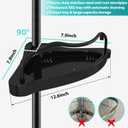 Corner Shower Caddy, 39-125 Inch Adjustable Height With ABS Shelves, Drill Free Organizer, 4 Layer Rustproof Metal Tension Pole, Large Storage, Black