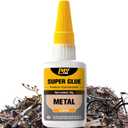Metal Super Glue Liquid, Clear Instant Cyanoacrylate Adhesive for Metal Repair, All Purpose CA Glue for Shoe Ceramic Repair Plastic Leather Glass Wood Steel Pottery Porcelain Fletching Waterproof (1oz-thin)