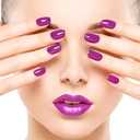 8 x Semi Cured Gel Nail Strips|Works with Any UV/LED Lamps|20 Pcs Gel Nail Stickers|Long-Lasting Two Weeks and Easy to Apply & Remove|Purple