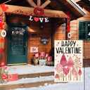 2 x AVOIN colorlife Valentines Day Garden Flag 12x18 Inch Double Sided Outside, Love Heart Trees Romantic Anniversary Yard Outdoor Flag