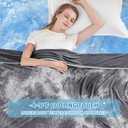 inhand Cooling Blanket Queen Size (90"x90"), Cooling Blankets for Hot Sleepers, Absorbs Heat to Keep Adults Cool for Summer Nights Sweats, Thin Cold Lightweight Blanket for Couch Bed, All Season Use (Gray)
