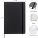 Hardcover Lined Journal Notebook 2 Pack, A5 Notebook College Ruled Writing Journals 208 Pages, Large Lined Notebooks for Women Men School College Office Journaling, Hardcover A5 Journal Set (Black)