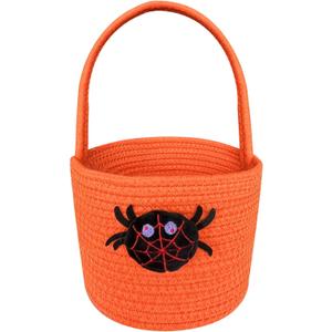 Halloween Basket, Pumpkin Rope Halloween Basket,Trerat Bag Bucket