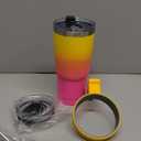 BJPKPK 20 oz Tumbler With Handle And Straw Stainless Steel Insulated Tumbler With Lid Reusable Metal Coffee Cups,Pink & Yellow Rose