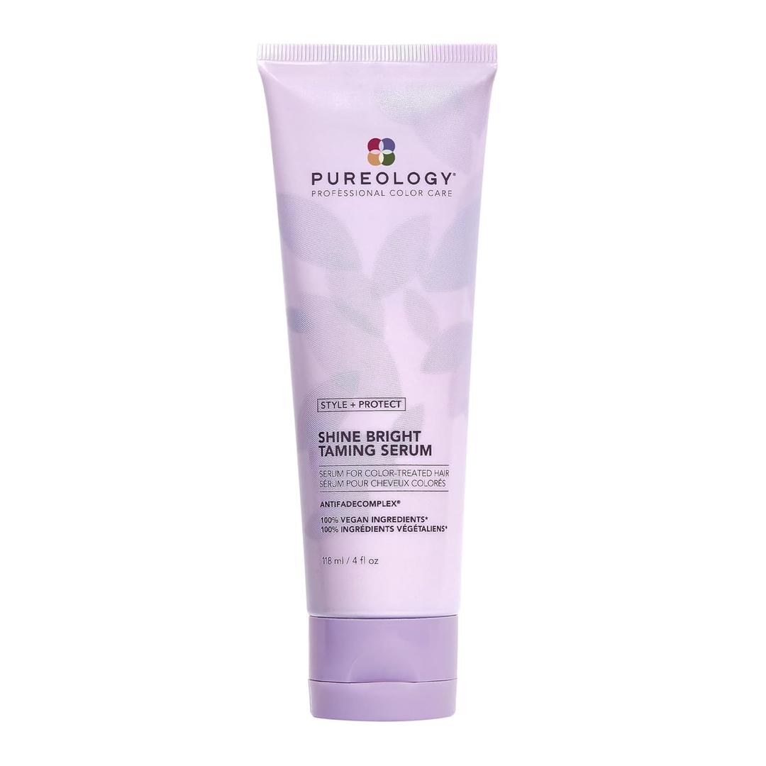 Pureology Style + Protect Shine Bright Taming Serum For Color-Treated Hair - Smooths Strands and Enhances Shine, Sulfate-Free & Vegan (4 Fl Oz (Pack of 1))