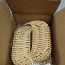 Ebrima 2 PCS Flower Girl Basket, Wicker Rattan Basket with Ribbon, Rustic Flower Girl Baskets for Weddings Bridal Anniversary Party Decor