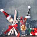 WILLBOND 120 Pcs Christmas Mini Santa Hat for Crafts Tiny Knit, Plastic and Plaid Hats Set Xmas Decoration for Christmas Tree Ornaments DIY Art, 6 Styles