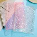 2 Pcs B6 Jelly Cover Transparent Planner Cover Transparent and Pink Glitter Star Clear Covers for Journal Planners and Notebooks (B6(11.02 x 7.52 Inches))
