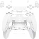 eXtremeRate Full Set Shell with Buttons Touchpad Cover Compatible with ps5 Edge Controller, White Custom Replacement Decorative Trim Shell Front Back Plates Compatible with ps5 Edge Controller
