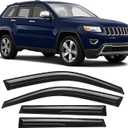 Rain Guards Window Deflector Fit for 11-21 Jeep Grand Cherokee Black 4 PCS | Tape-On Durable Side Wind Visors 2011 2012 2013 2014 2015 2016 2017 2018 2019 2020 2021 Grand Cherokee Rain Guard